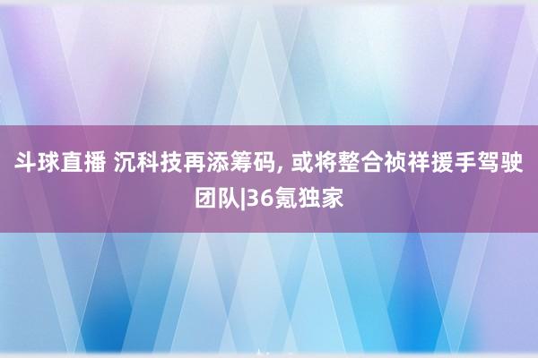 斗球直播 沉科技再添筹码, 或将整合祯祥援手驾驶团队|36氪独家