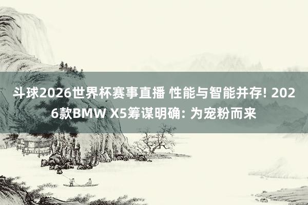 斗球2026世界杯赛事直播 性能与智能并存! 2026款BMW X5筹谋明确: 为宠粉而来