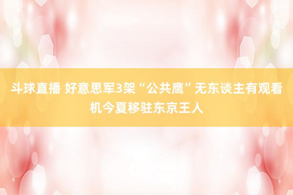 斗球直播 好意思军3架“公共鹰”无东谈主有观看机今夏移驻东京王人