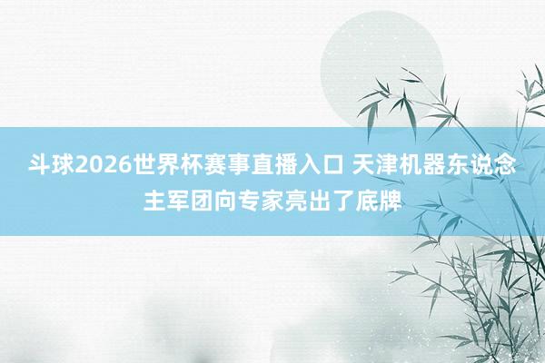 斗球2026世界杯赛事直播入口 天津机器东说念主军团向专家亮出了底牌
