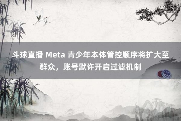 斗球直播 Meta 青少年本体管控顺序将扩大至群众，账号默许开启过滤机制