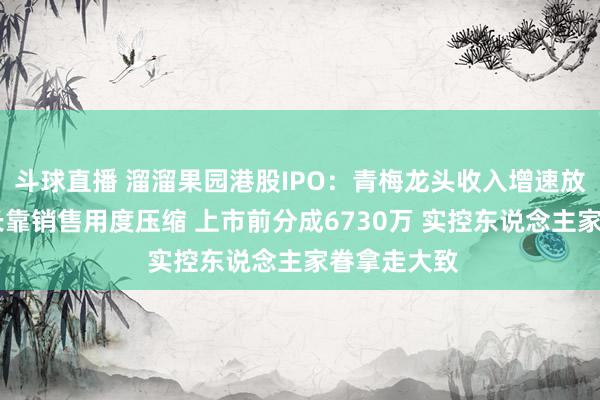 斗球直播 溜溜果园港股IPO：青梅龙头收入增速放缓 利润增长靠销售用度压缩 上市前分成6730万 实控东说念主家眷拿走大致