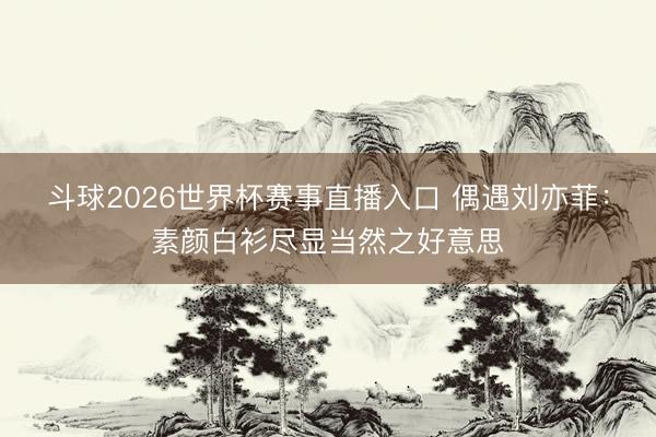 斗球2026世界杯赛事直播入口 偶遇刘亦菲：素颜白衫尽显当然之好意思