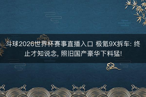 斗球2026世界杯赛事直播入口 极氪9X拆车: 终止才知说念， 照旧国产豪华下料猛!