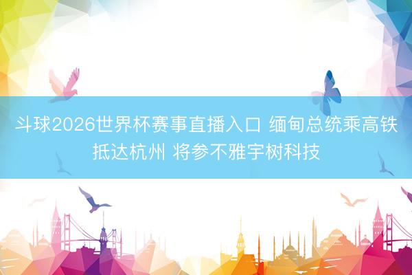 斗球2026世界杯赛事直播入口 缅甸总统乘高铁抵达杭州 将参不雅宇树科技